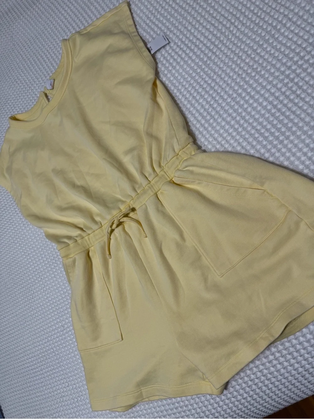NWT Old Navy Light Yellow Drawstring One-Piece Romper
